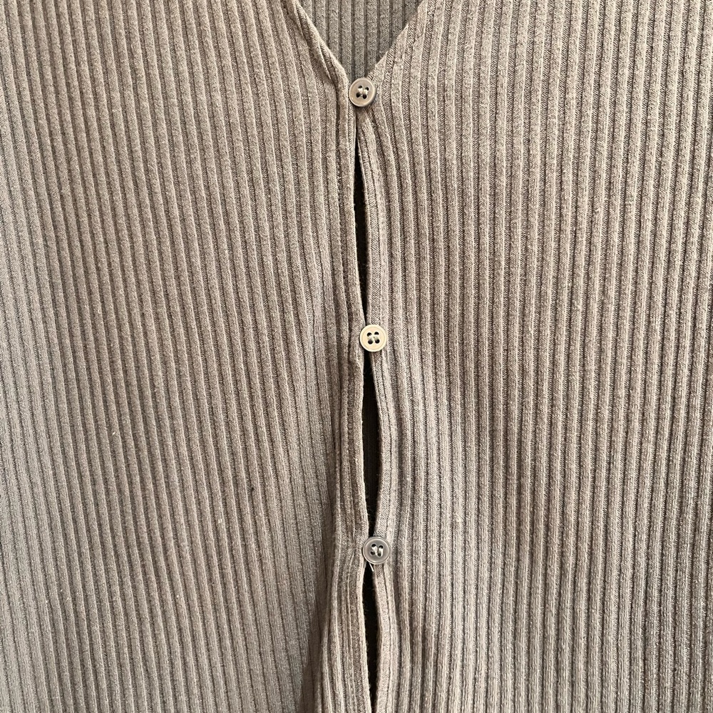 H&M Dusty Blue Button-Up Ribbed Cardigan - Picture 2 of 4